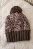 Cap with fleece Paryż K213 brown + powdered pink