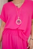 Set mit Halskette blusen + hose rosa