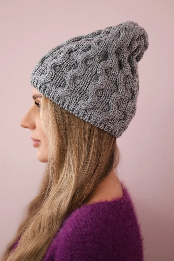 Cap with fleece Teresa K285 dark grey