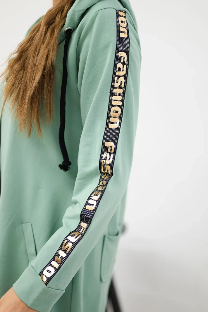 Sweatshirt mit Reißverschluss am Rücken dunkel mint