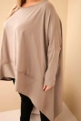 Dámska tunika Plus Size z bavlny s asymetrickým spodkom fango
