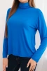 Women's viscose blouse with a turtleneck and long sleeves cobalt blue