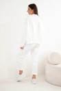 Damen Baumwollset mit kurzem Sweatshirt und Hose ecru
