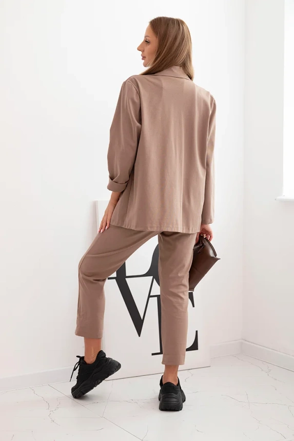 Women's set Punto elegant blazer and pants fango