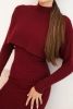 Damen-Set aus Viskose Bluse mit Kleid bordeaux