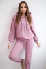 Sweatshirt set with a hood dark pink