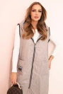 Dámská prošívaná vesta Plus Size s kapucí na zip fango