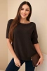 Women's short-sleeve viscose sweater brown