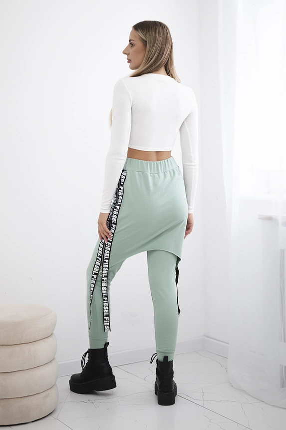 Hose/Anzug mit Selfie-Beschriftung dark mint
