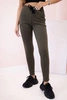 Women's sweatpants with side stripes and drawstring waist khaki