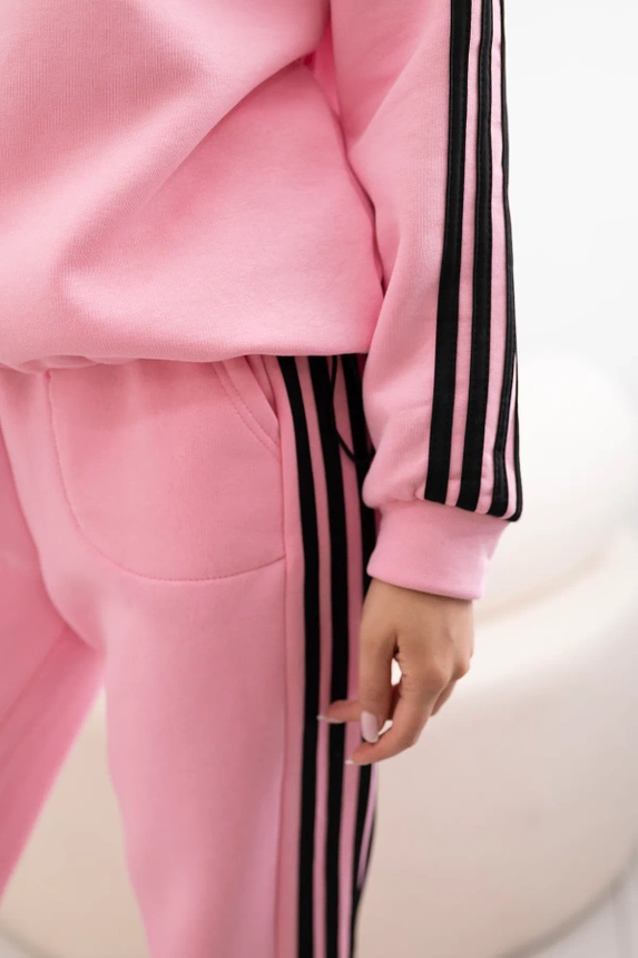 Cotton set with stripes light pink