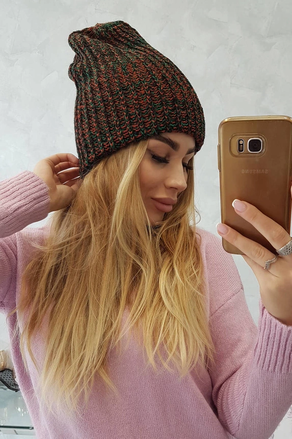 Dámska šiltovka Delia K260 ruda + tmavozelená