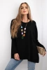 Oversize blouse with necklace black