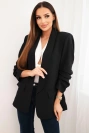 Elegantná bunda s chlopňami čierna