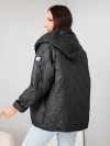 Women's quilted jacket with a hood black