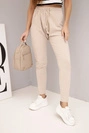 Women's sweatpants with an elastic waistband and drawstring beige