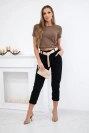 Punto trousers with belt black