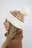 Cap with a pompom Ellen K325 ecru