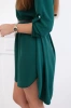 Dress with longer back and belt dark green