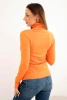 Damenpullover aus Viskose mit Rollkragen und langen Ärmeln orange