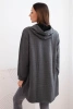 Sweatshirt with longer back and hood graphite