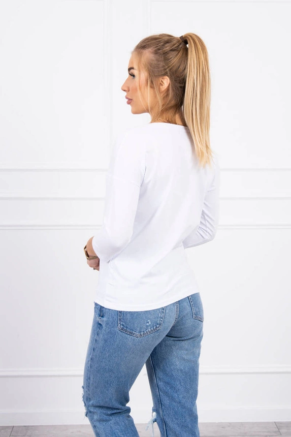 V-neck blouse white
