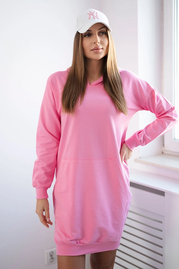 Hooded dress light pink