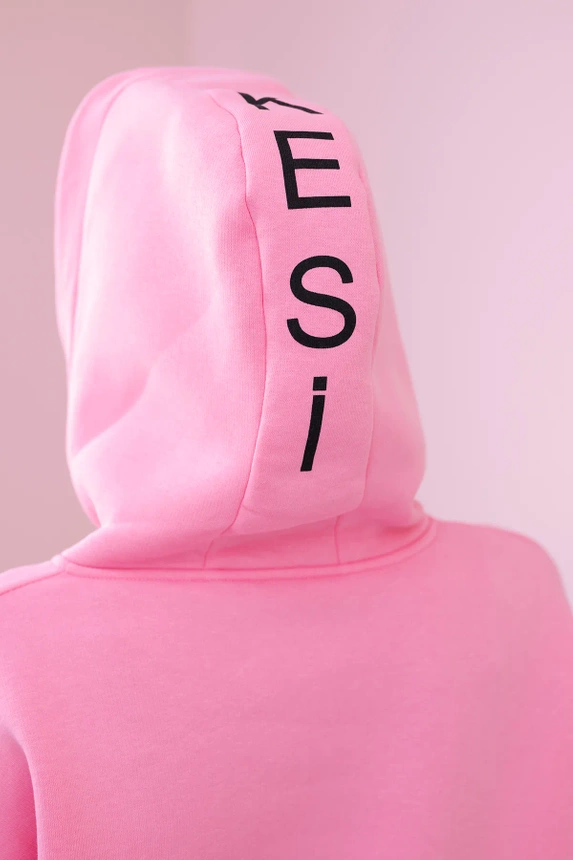 Bavlněná souprava s potiskem světle růžová