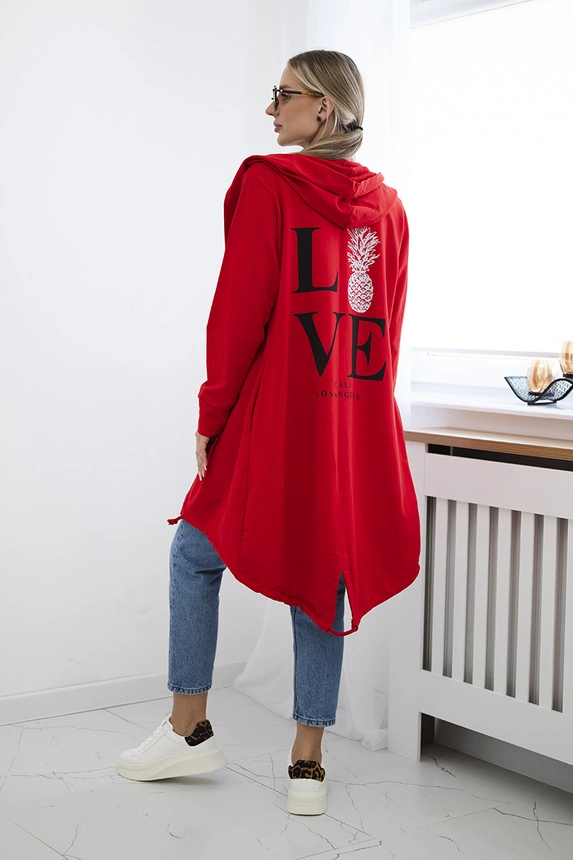 Cardigan with print red