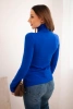 Women's viscose sweater with a turtleneck and long sleeves cobalt blue