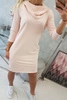 Kleid mit Kapuze und Taschen puderrosa