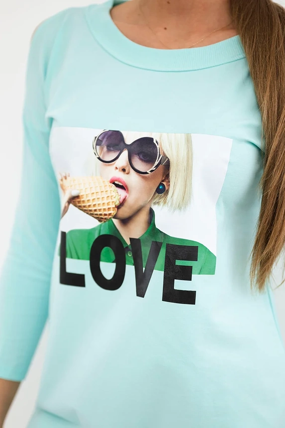 Dress with Love print mint
