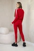 Women's cotton set with stripe and welts red