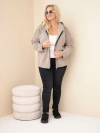 Plus Size women's oversized corduroy hoodie with zipper fango