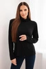 Women's viscose blouse with a turtleneck and long sleeves black