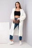 Pullover lange Strickjacke ecru