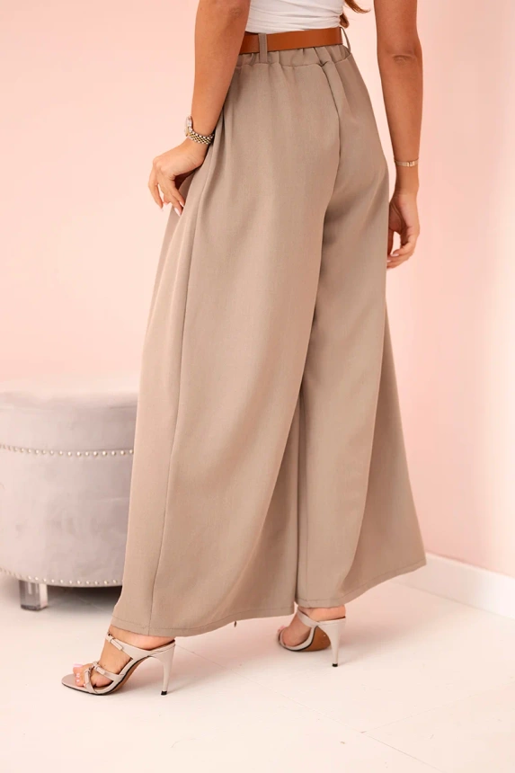 Wide-leg belted trousers fango
