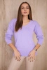 Sweater with V neckline purple