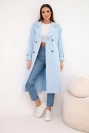 Women's coat tied at the waist with a collar blue
