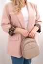 Marynarka damska Plus Size z podszewką w panterkę ciemny pudrowy róż