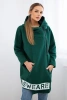 Insulated sweatshirt with a zipper dark green