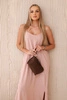 Long dress with straps powder pink
