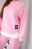 Damenanzug mit lockerer Sweatshirt und Jogginghose butterfarben hellrosa