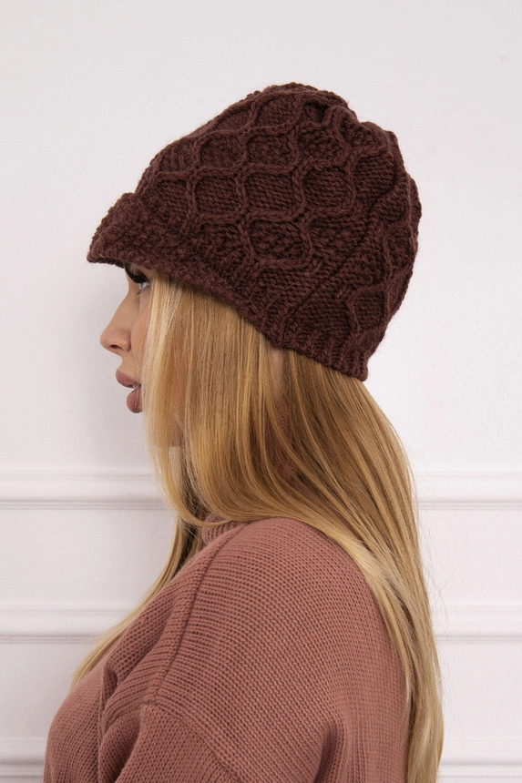 Cap with fleece Roma Bis K235 brown