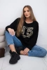 Bedrucktes Sweatshirt butterweicher Stoff schwarz