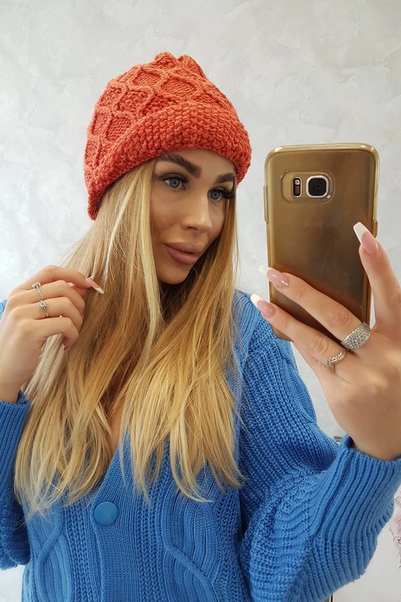 Cap with fleece Roma Bis K235 orange