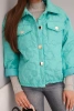 Women's spring quilted jacket with a floral pattern mint