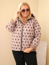 Plus Size women's jacket with polka dots and hood fango