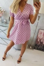 Gepunktetes Kleid lila