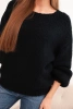 Women's sweater with thick knit and long sleeves in black